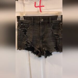 American Eagle Outfitters Black Distressed Jean Shorts